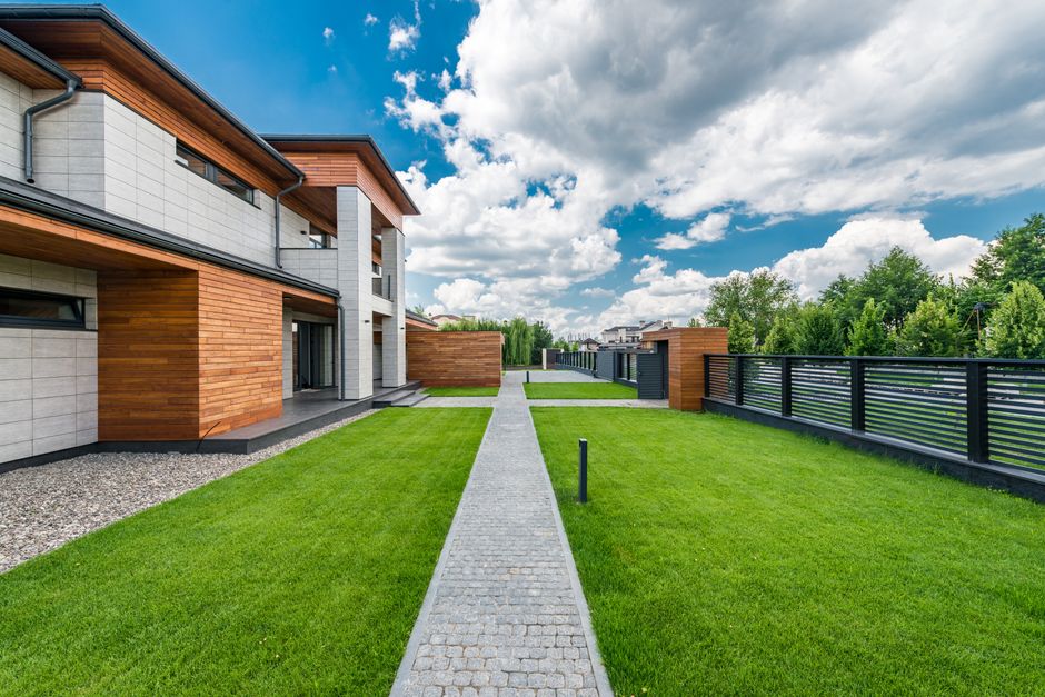 Beautiful modern home exterior demonstrating quality siding and insulation